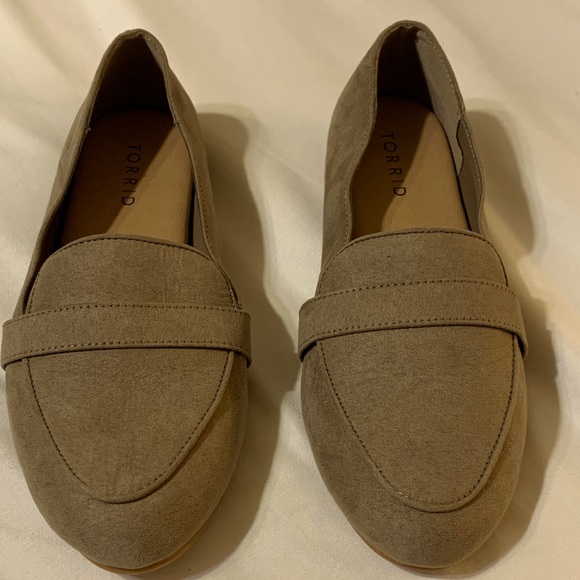 Torrid Taupe Faux Suede Loafers - Picture 1 of 4